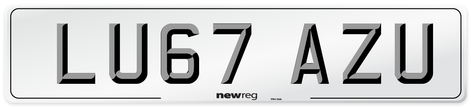 LU67 AZU Number Plate from New Reg